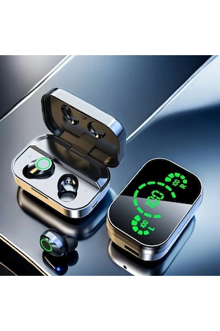 Kablosuz Dokunmatik Bluetooth Kulaklık Ayna Ve Powerbank Özellikli Led Şarj Kutulu Tws