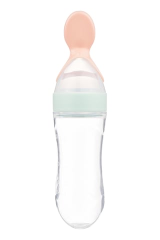 Moveevo Yeşil Bebek Silikon Yemek Kaşığı - Tıkanabilir Reçel Sporu - Entegre Beslenme Kolu Yeşil