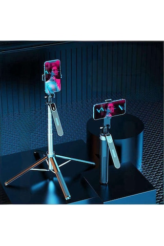Çift Led Işıklı Youtube Haber Konferans, Sunum,eğitim Tripod Monopod Stabilizer