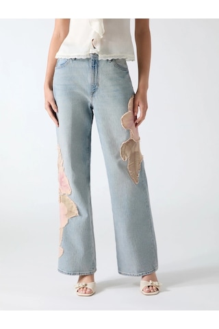 Guess Rey Loose Fit Kadın Jean Pantolon W6ya4bd1772 Mavi