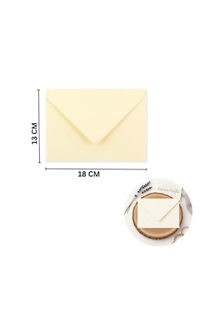 Krem Davetiye Zarfı, Dayanıklı Mat Tebrik Kartı Ve Mektup Zarfı Seti, 50 Adet, 13x18 Cm - 140 Gr