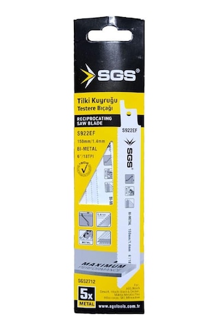 Sgs Tools Sgs-2712 Tilki Kuyruğu Testere Bıçağı Seti 5 Adet - Metal 150 Mm 1.4 Mm