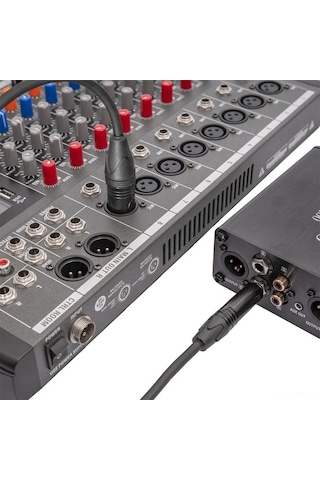 Besthome1 Profesyonel 6.35mm Trs Erkek - Xlr Dişi Mikrofon Kablosu, 1m, Çift Ekranlı, Fantezi Güç Desteği