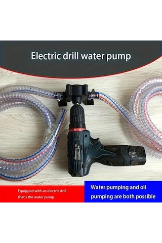 Boatshop1 1 Set Siyah Mini Manuel Elektrikli Su Pompası Matkabı Taşınabilir El Matkap Gücü Su Pompası Sıvı Transfer Pompası Benzin Dizel Su İçin