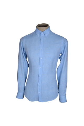 Cengiz İnler Yaka Düğmeli Kendinden Desenli Erkek Slimfit Gömlek 001