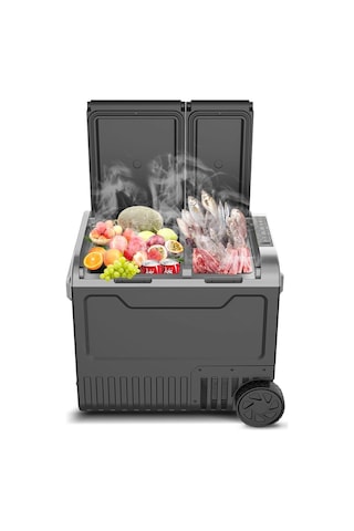 45 L Çift Bölmeli 12-24v Mini Buzdolabı 220v İle Çalışabilir