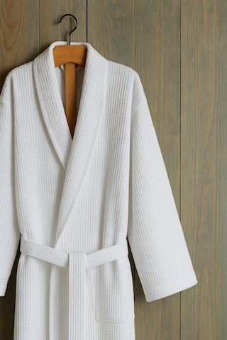 Formeya Gofret Desen Beyaz Lüks Bornoz Çeyizlik Bornoz L/xl Beyaz