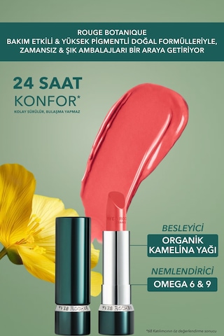 Yves Rocher Rouge Botanique Ultra Renkli Nemlendirici Saten Ruj - 200. Pembe Mercan -vegan-3.5g 200 Pembe Mercan