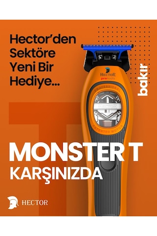 Hector Monster T - Profesyonel Sıfırlama Ve Sakal Kesim Makinesi - Turuncu