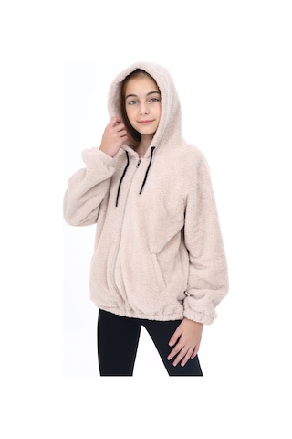 Toontoy Kız Çocuk Peluş Hırka Bej