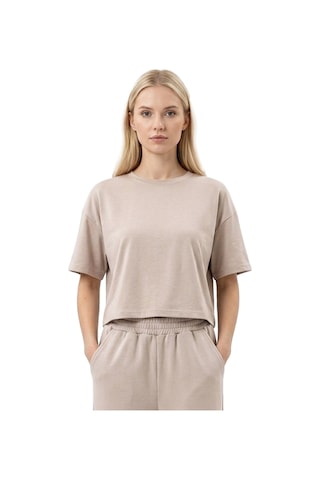 Cottonhıll Premium - Sway Collection Vizon Modal Bisiklet Yaka Tişört