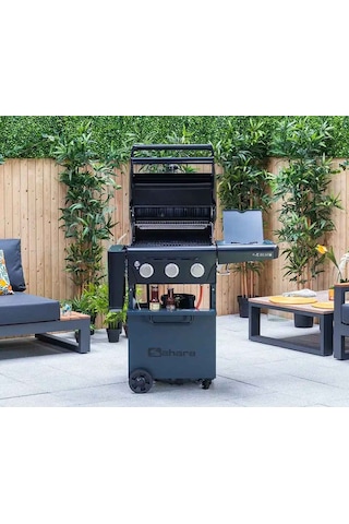Aygaz X350 Klasik Lpg'li Barbekü - Led Işıklı, Pratik Kullanım, Geniş Izgara Alanı, Gri Mavi Gri
