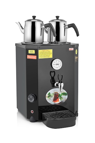 Emir Jumbo Çay Kazanı 2 Demlikli Çay Makinesi 23 Lt