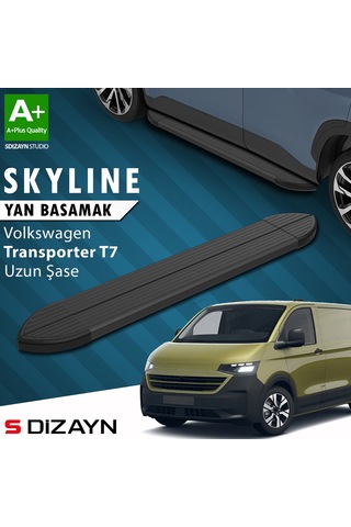 S-dizayn Vw Transporter T7 Skyline Siyah Yan Basamak 263 Cm 2024 Üzeri A+ Kalite