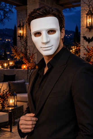 Halloween Boyanabilir Beyaz Anonim Erkek Yüz Maskesi Cadılar Bayramı Partileri Kostüm Aksesuarı