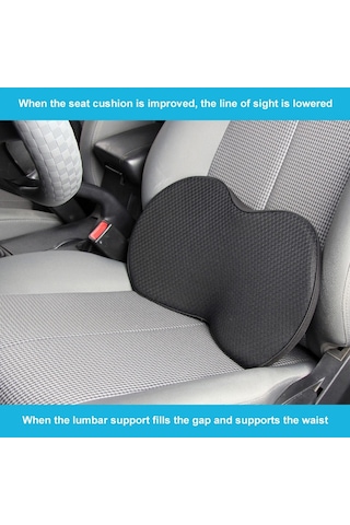 Araba Mini Koltuk Minderi Nefes Alabilir Bel Koltuk Paspası Siyah
