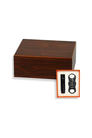 Cedar Alman Humidor Puro Kutusu Çakmak Kesici Seti
