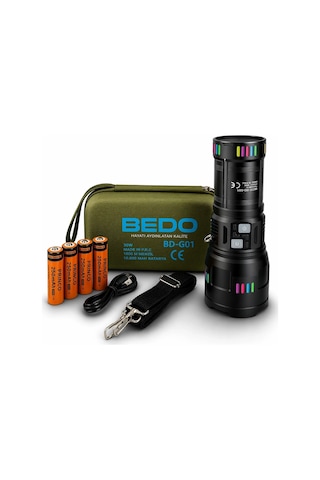 Bedotech Bd-g01 30w Tg Led Alüminyum Alaşımlı Zoomlu Type-c Şarjlı El Feneri Açık Gri
