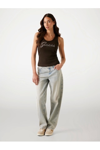Guess Raissa Kadın Kahverengi Top W5yp00kcxj2-g1t7 Kahverengi