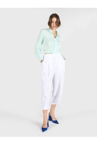 Colin's Regular Fit Geniş Paça Yüksek Bel Beyaz Kadın Pantolon CL1063926_Q1.V2_WHT
