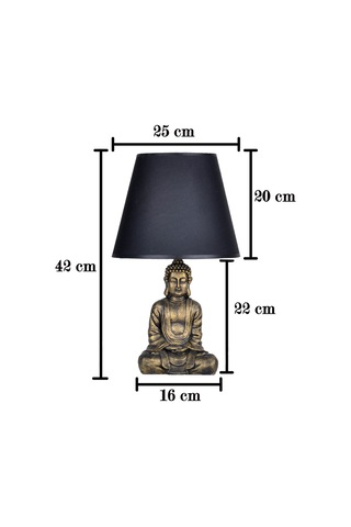 Qdec Modern Dizayn Buda Abajur Beyazgold-Bej Diğer