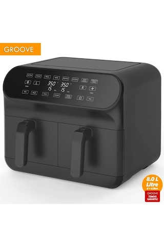 Groove MAX PLUS XXL 1800W 4 LT + 4 LT 8 LT Çift Hazneli Smart Airfryer