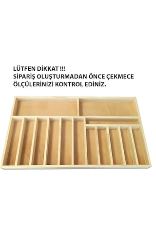 Ahşap Kaşıklık 70x40 Cm. Mutfak Çekmecesi Kaşıklık Ve Servis Gereçleri Düzenleyici