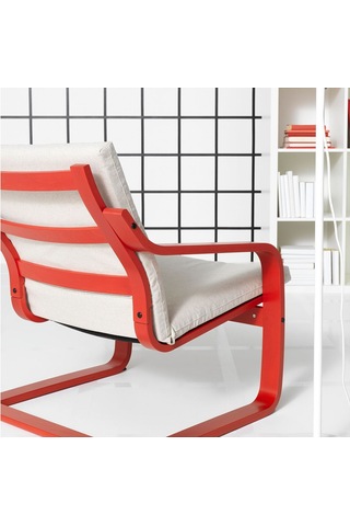 Sallanan Koltuk, Kırmızı-katorp Ekru-bej, Alçak Arkalıklı Beyaz