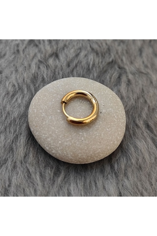 Chavin Çelik 10 MM Gold Küçük Unisex Halka Küpe Et96sr Altın