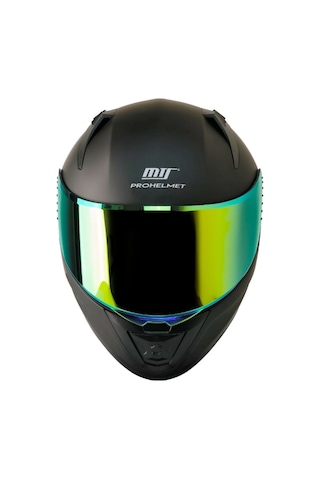 Motosiklet Kaskı Ecer 22.r06 Sertifikalı Double Vizör Full Face Kask Mat Siyah Mat Siyah
