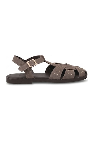 Elit Pm342 K0027 Kadın Düz Sandalet Vizon