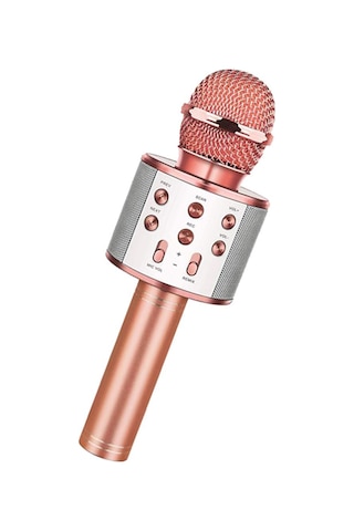Winex Usba+tfsd Kart+3.5 MM Giriş Bluetooth Karaoke Mikrofon Pembe