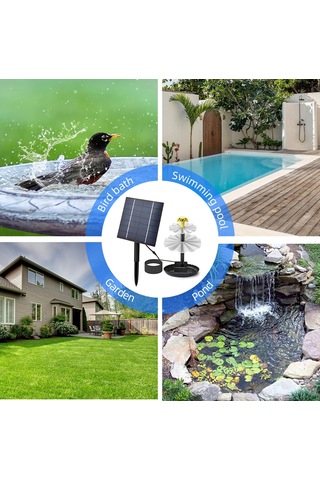 Vkemall Güneş Enerjili 2.5w 160l/h Ip68 Su Fıskiyesi - Üç Katlı Akış Deseni, Filtre Pamuku Ve 9 Fıskiye İle Bahçe, Peyzaj Ve Suhavlı Dekorasyon