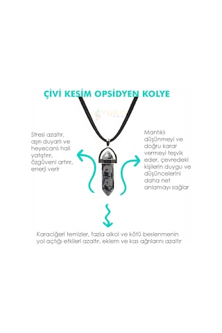Mystic Energy Doğaltaş Opsidyen Taşi Ister Kolye Ister Anahtarlık