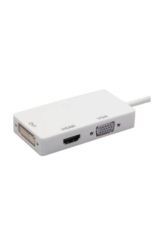 Displayport To Hdmi Vga Dvi Çevirici Adaptör Beyaz