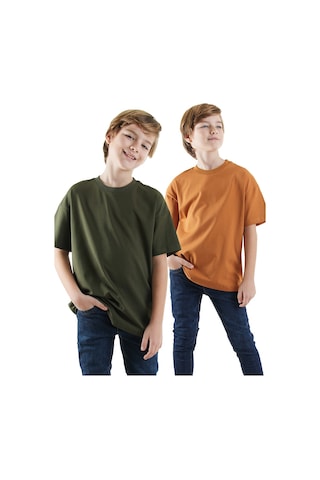 Denokids Erkek Çocuk Basic Oversize 2'li T-shirt Takım Renkli