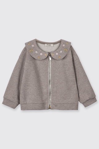 Panço Kız Çocuk Fermuarlı Sweatshirt Kahve