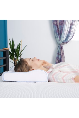 Viscofoam Terletmeyen Boyun Destekli Ortopedik Yastık Jelli Visco Yastık - 57x37x10-7cm