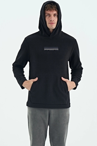 Tommy Life Erkek Kapşonlu Sweat Siyah Art-88301 Siyah