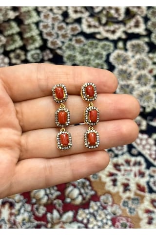 Mercan Elmas Küpe 077