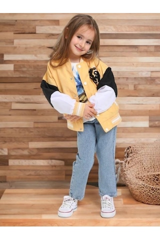 Escabel Unisex Çocuk Mevsimlik Astarlı Kolej Mont-12502-sarı Sarı