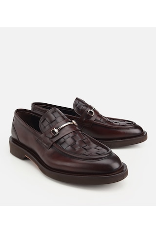 Hotiç Erkek Deri Kahverengi Örme Metal Detaylı Klasik Loafer 02ayh319750a480 02ayh319750a480