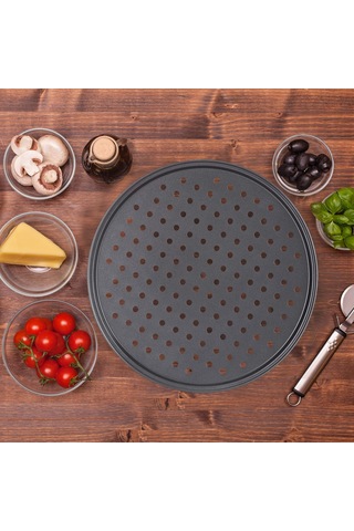 2'li Pizza Tabağı Seti, Yuvarlak Delikli Yapışmaz Diğer