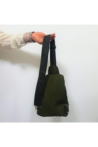 Fiyra Bb1 Haki Renk Krinkıl Kumaş Beş Bölmeli Body Bag Bayan Çanta Haki