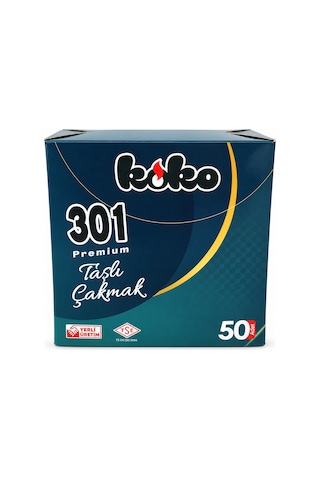Koko Premium Taşlı Çakmak 301 Doldurulabilir Mum Alevli Cep Tipi 50 Adet