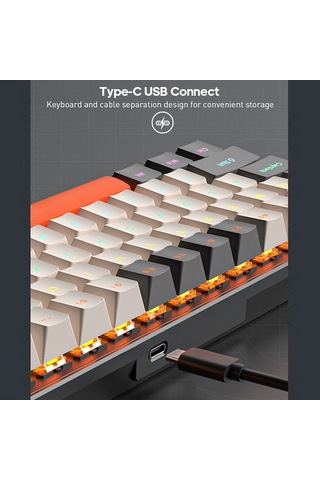 Carrier 68 Tuşlu Mekanik Klavye - Rgb Aydınlatma, 10 Işık Modu,