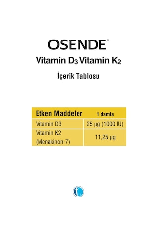 Osende D3K2 Vitamin Damla 20 ML