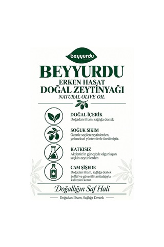 Beyyurdu Doğal Zeytinyağı Beyyurdu Erken Hasat Natürel Sızma Zeytinyağı 250 ML