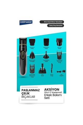 Goldmaster Aksiyon 17 Kademeli 10 In 1 Standlı Tıraş Makinesi
