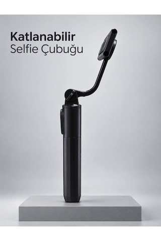 Uzaktan Fotoğraf Çekimi İçin Döndürülebilir Telefon Tutuculu Selfie Çubuğu 1 Adet